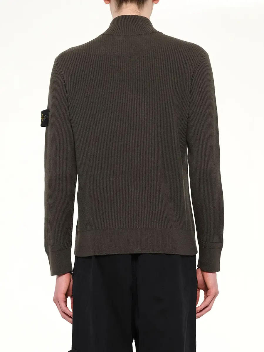 Stone Island 5100017 Full Rib Rws Wool Cardigan in Coal Grey | Thumbnail 5 Stone Island 5100017 Full Rib Rws Wool Cardigan in Coal Grey | Thumbnail 5