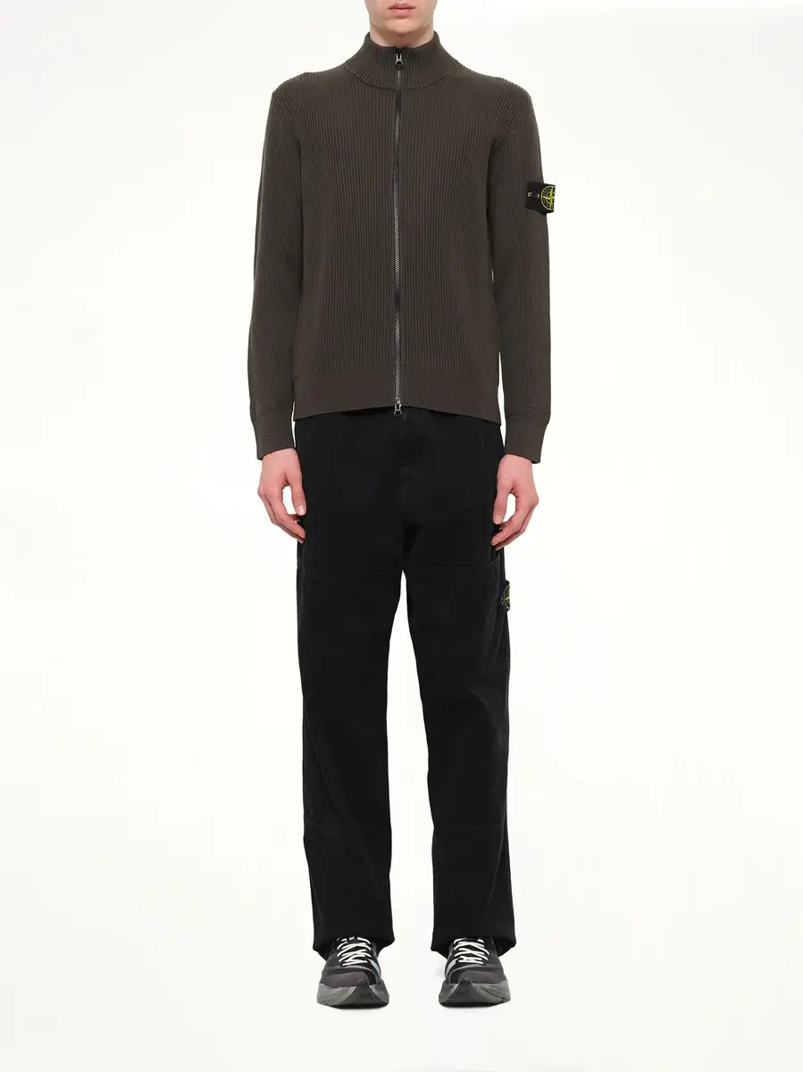 Stone Island 5100017 Full Rib Rws Wool Cardigan in Coal Grey | Thumbnail 7 Stone Island 5100017 Full Rib Rws Wool Cardigan in Coal Grey | Thumbnail 7