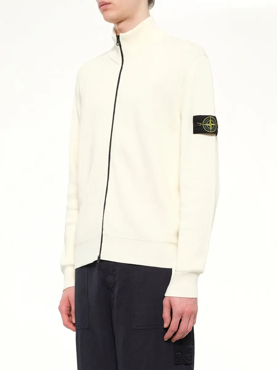 Stone Island 5100126 Ribbed Cotton Zip-up Cardigan | Thumbnail 3 Stone Island 5100126 Ribbed Cotton Zip-up Cardigan | Thumbnail 3