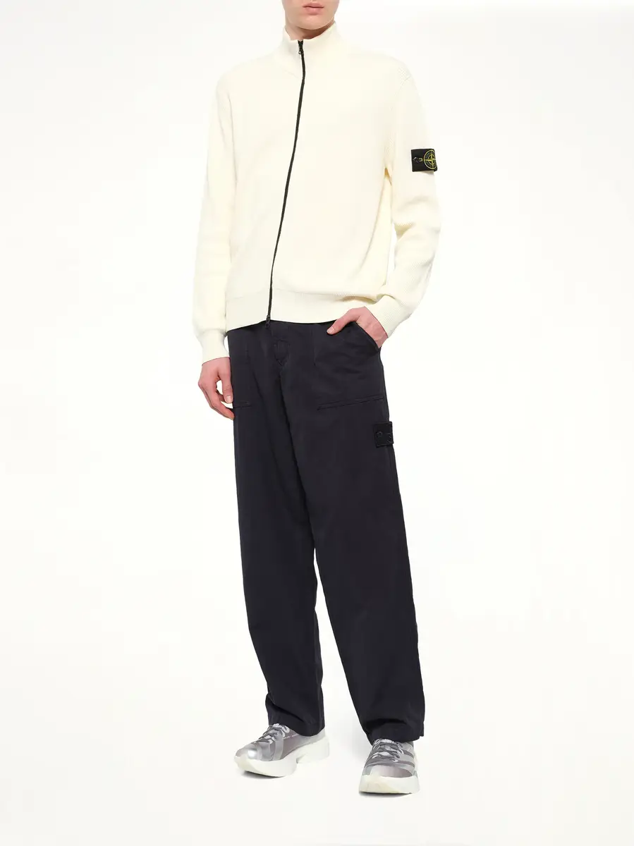 Stone Island 5100126 Ribbed Cotton Zip-up Cardigan | Thumbnail 4 Stone Island 5100126 Ribbed Cotton Zip-up Cardigan | Thumbnail 4