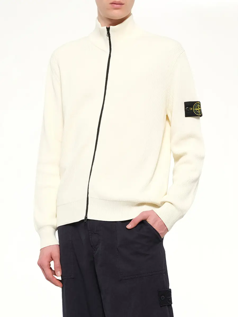 Stone Island 5100126 Ribbed Cotton Zip-up Cardigan | Thumbnail 6 Stone Island 5100126 Ribbed Cotton Zip-up Cardigan | Thumbnail 6