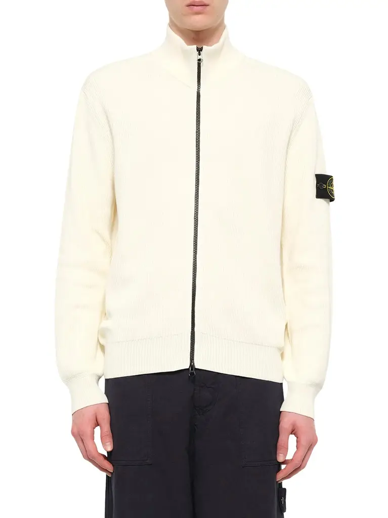 5100126 Ribbed Cotton Zip-up Cardigan 5100126 Ribbed Cotton Zip-up Cardigan
