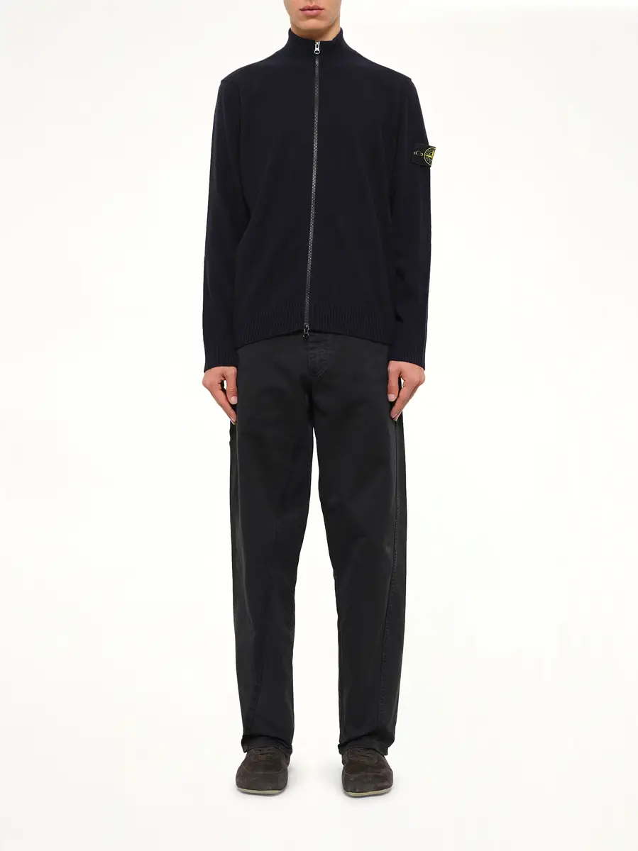 Stone Island 5100023 Light Rws Geelong Wool Zip-up Cardigan in Navy Blue | Thumbnail 7 Stone Island 5100023 Light Rws Geelong Wool Zip-up Cardigan in Navy Blue | Thumbnail 7
