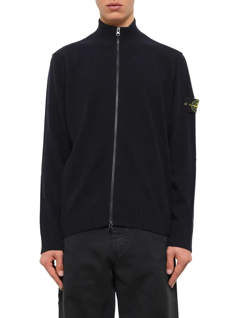 5100023 Light Rws Geelong Wool Zip-up Cardigan in Navy Blue 5100023 Light Rws Geelong Wool Zip-up Cardigan in Navy Blue