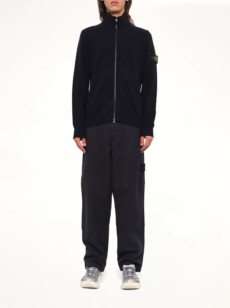 Stone Island 5100012 Light Rws Wool Zip-up Cardigan in Navy Blue | Thumbnail 7 Stone Island 5100012 Light Rws Wool Zip-up Cardigan in Navy Blue | Thumbnail 7