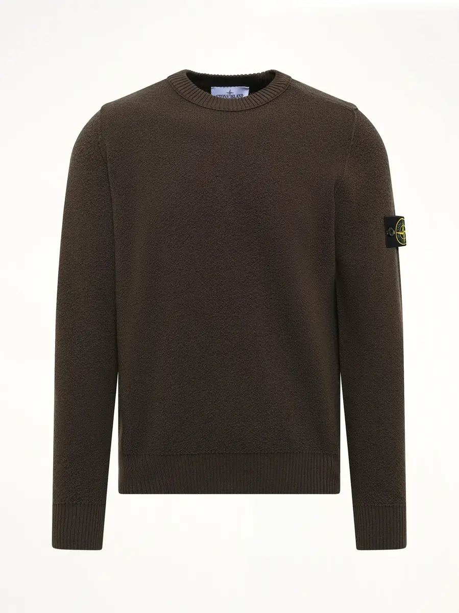 Stone Island 5100011 Light Rws Wool Crewneck Sweater in Coal Grey | Thumbnail 2 Stone Island 5100011 Light Rws Wool Crewneck Sweater in Coal Grey | Thumbnail 2