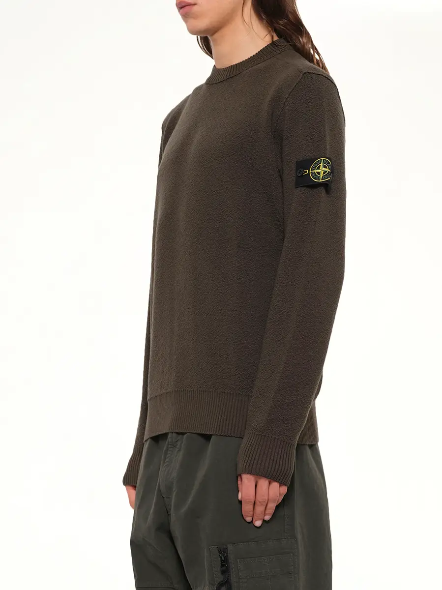 Stone Island 5100011 Light Rws Wool Crewneck Sweater in Coal Grey | Thumbnail 3 Stone Island 5100011 Light Rws Wool Crewneck Sweater in Coal Grey | Thumbnail 3