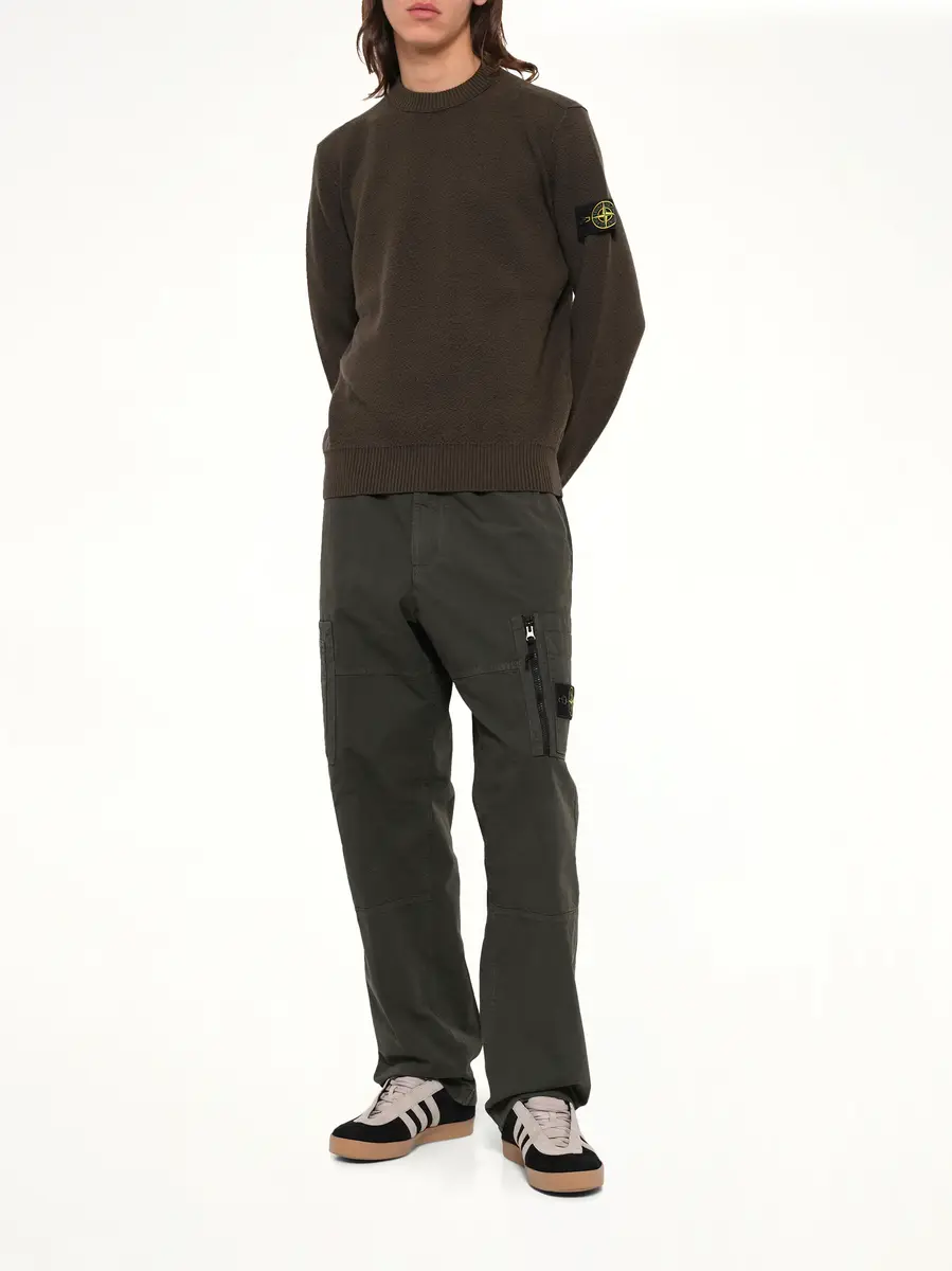 Stone Island 5100011 Light Rws Wool Crewneck Sweater in Coal Grey | Thumbnail 4 Stone Island 5100011 Light Rws Wool Crewneck Sweater in Coal Grey | Thumbnail 4