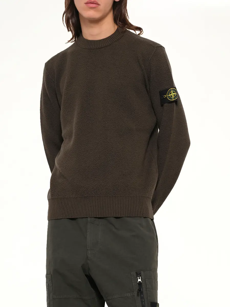 Stone Island 5100011 Light Rws Wool Crewneck Sweater in Coal Grey | Thumbnail 6 Stone Island 5100011 Light Rws Wool Crewneck Sweater in Coal Grey | Thumbnail 6
