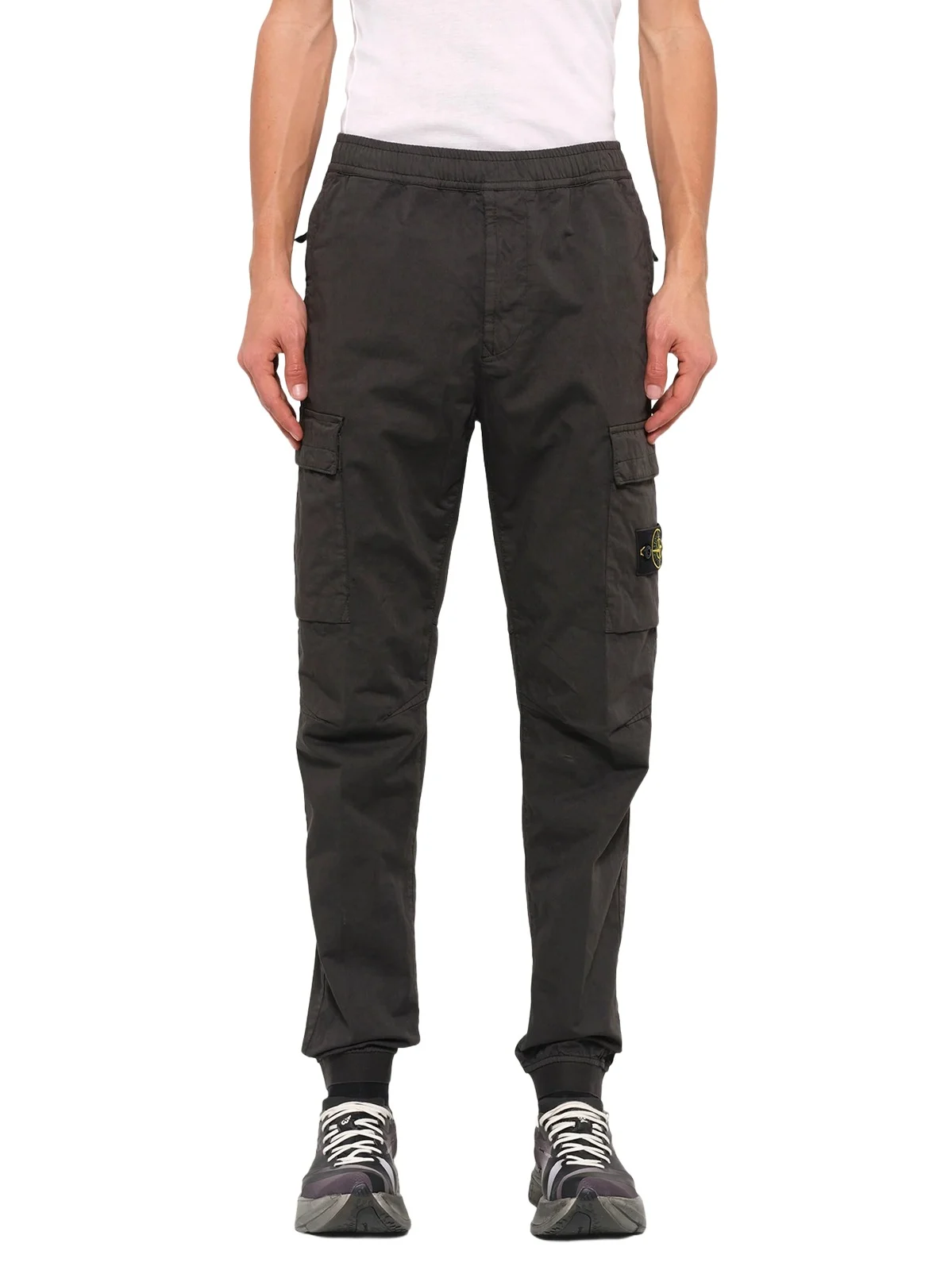 Stone Island 3100033 Cotton Satin Trouser in Lead Grey
