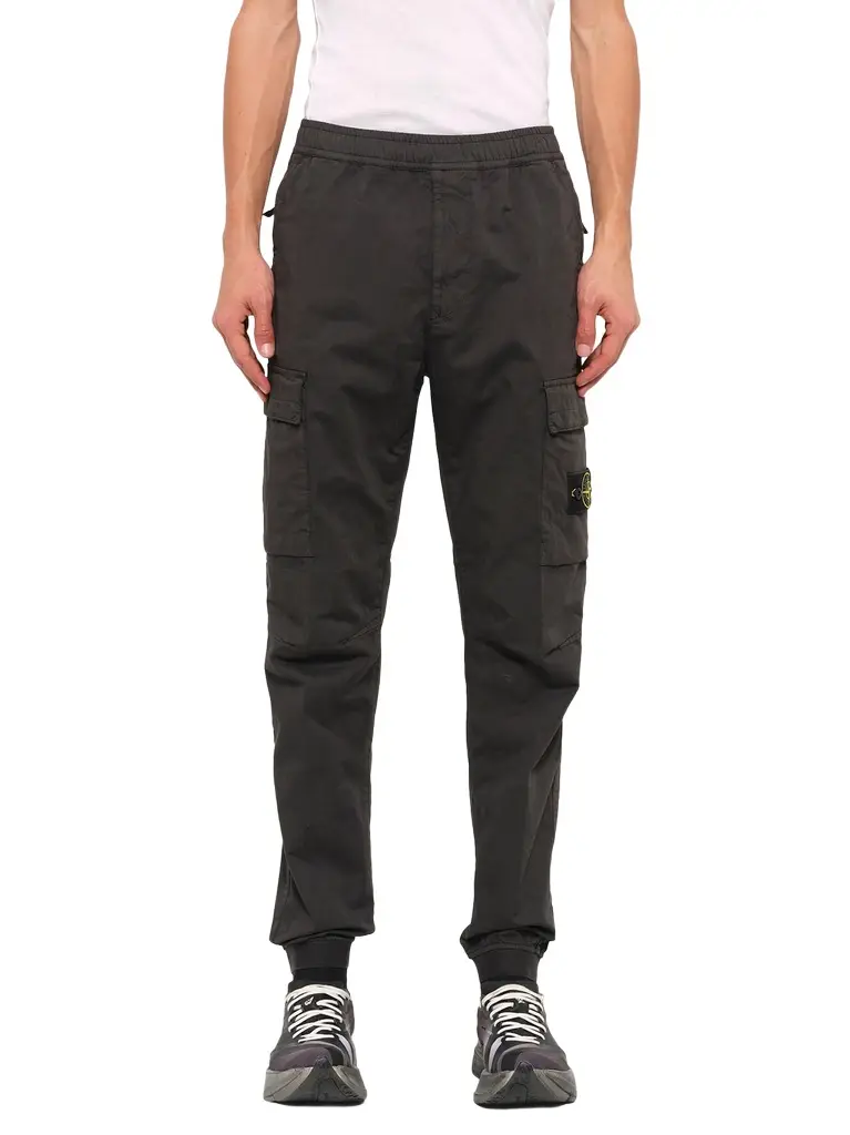 Stone Island 3100033 Cotton Satin Trouser in Lead Grey
