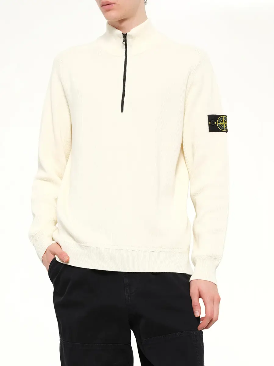 Stone Island 5100124 Ribbed Cotton Half-zip Sweater | Thumbnail 6 Stone Island 5100124 Ribbed Cotton Half-zip Sweater | Thumbnail 6