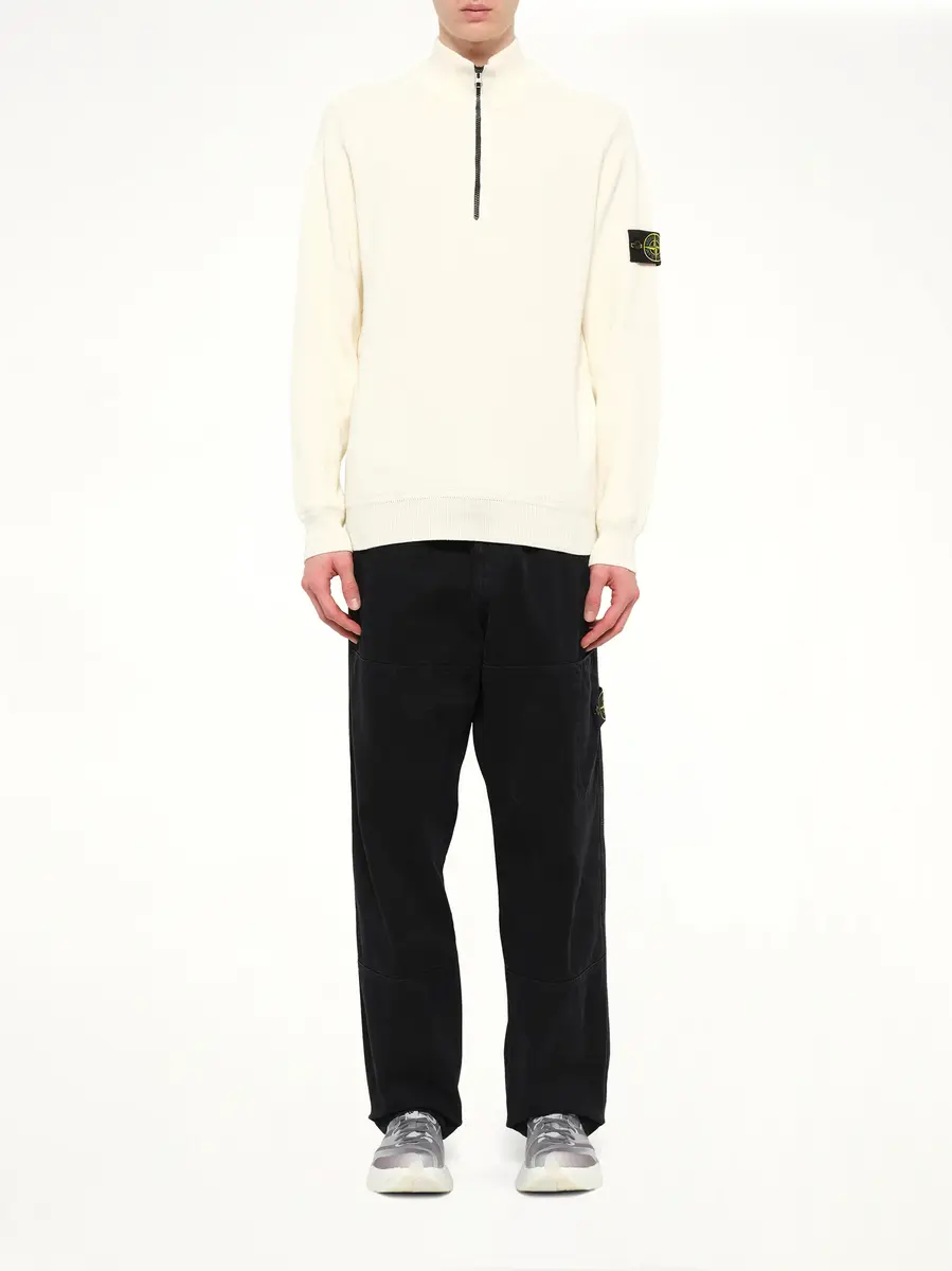 Stone Island 5100124 Ribbed Cotton Half-zip Sweater | Thumbnail 7 Stone Island 5100124 Ribbed Cotton Half-zip Sweater | Thumbnail 7