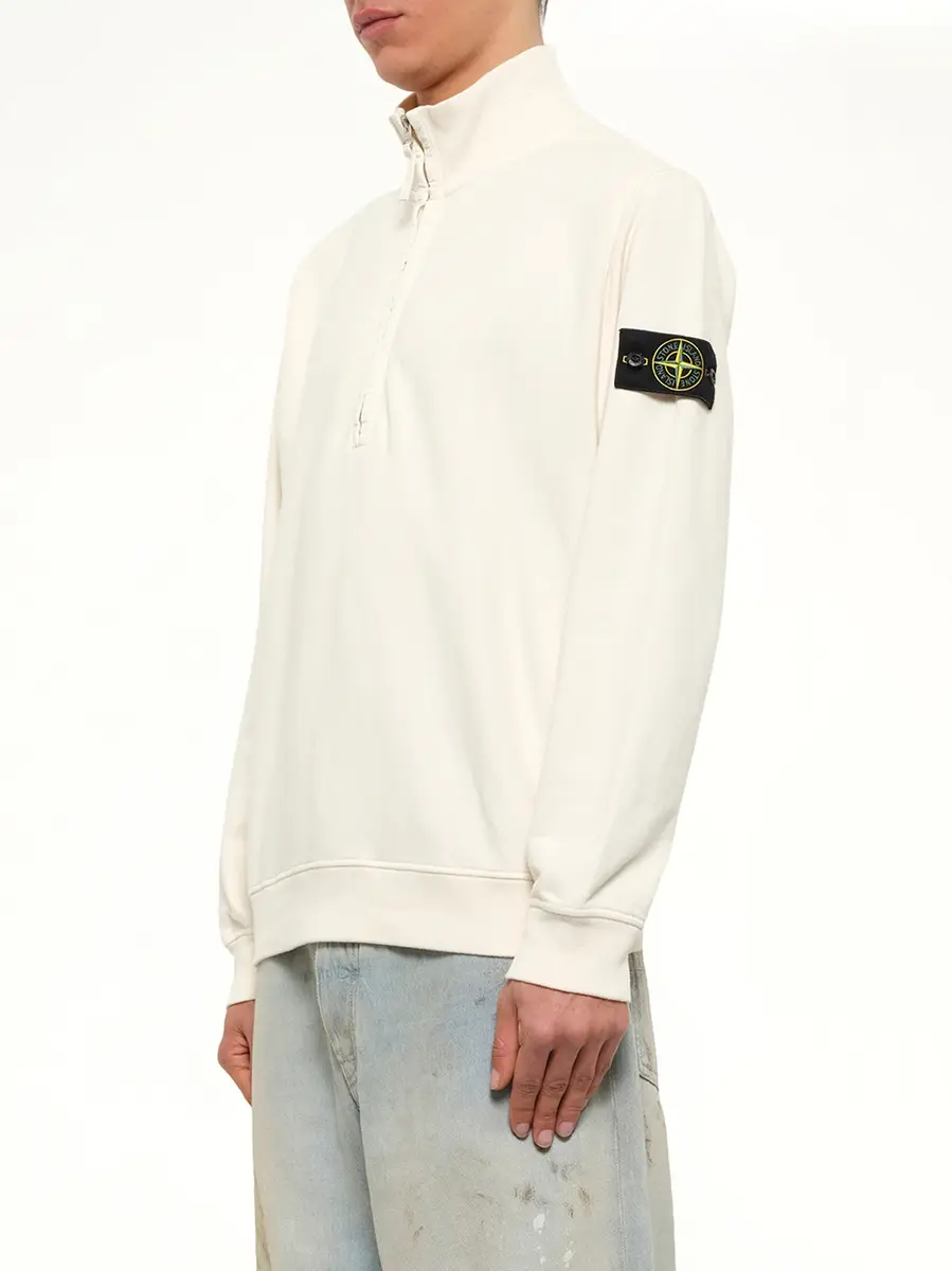 Stone Island 6100068 Brushed Cotton Quarter Zip Sweatshirt | Thumbnail 3 Stone Island 6100068 Brushed Cotton Quarter Zip Sweatshirt | Thumbnail 3