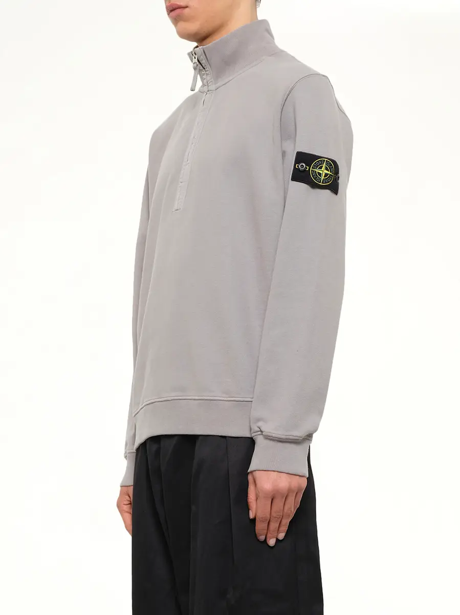 Stone Island 6100068 Brushed Cotton Quarter Zip Sweatshirt | Thumbnail 3
