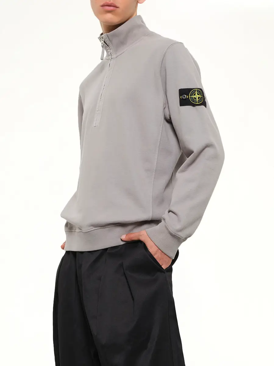 Stone Island 6100068 Brushed Cotton Quarter Zip Sweatshirt | Thumbnail 6