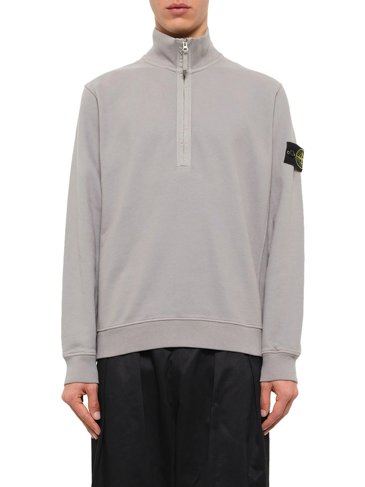 Stone Island 6100068 Brushed Cotton Quarter Zip Sweatshirt