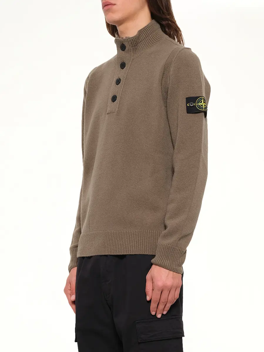 Stone Island 5100040 Lambswool Half-zip Sweater in Military Green | Thumbnail 3 Stone Island 5100040 Lambswool Half-zip Sweater in Military Green | Thumbnail 3