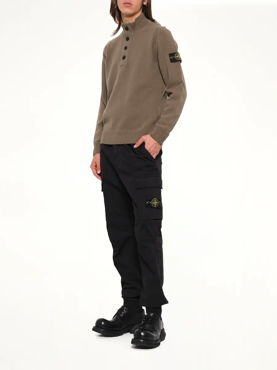 Stone Island 5100040 Lambswool Half-zip Sweater in Military Green | Thumbnail 4 Stone Island 5100040 Lambswool Half-zip Sweater in Military Green | Thumbnail 4