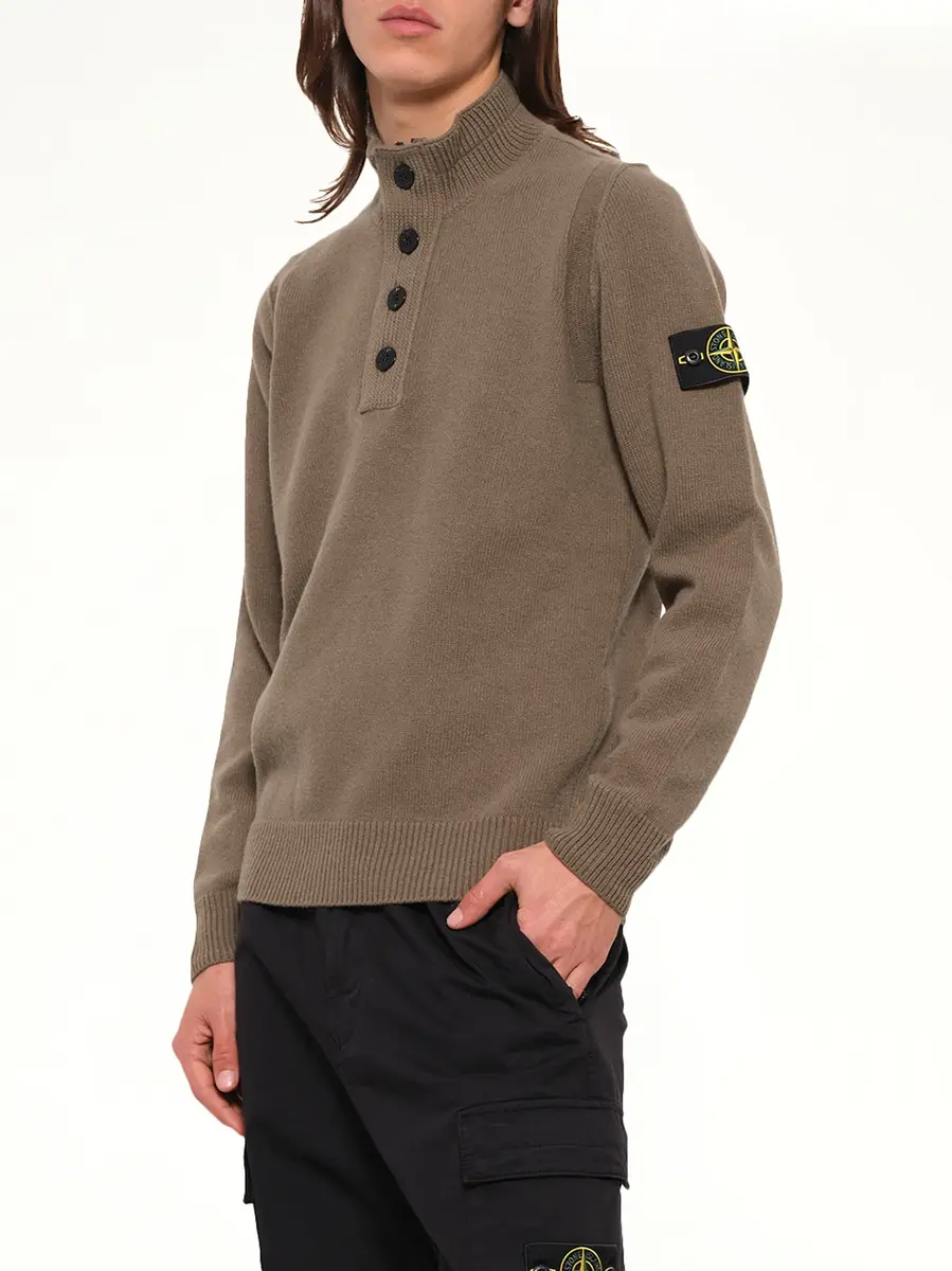 Stone Island 5100040 Lambswool Half-zip Sweater in Military Green | Thumbnail 6 Stone Island 5100040 Lambswool Half-zip Sweater in Military Green | Thumbnail 6