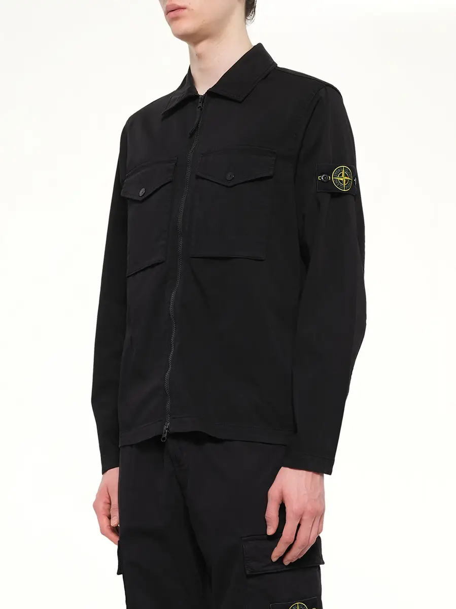 Stone Island 1200010 Cotton Zip-up Shirt | Thumbnail 3 Stone Island 1200010 Cotton Zip-up Shirt | Thumbnail 3