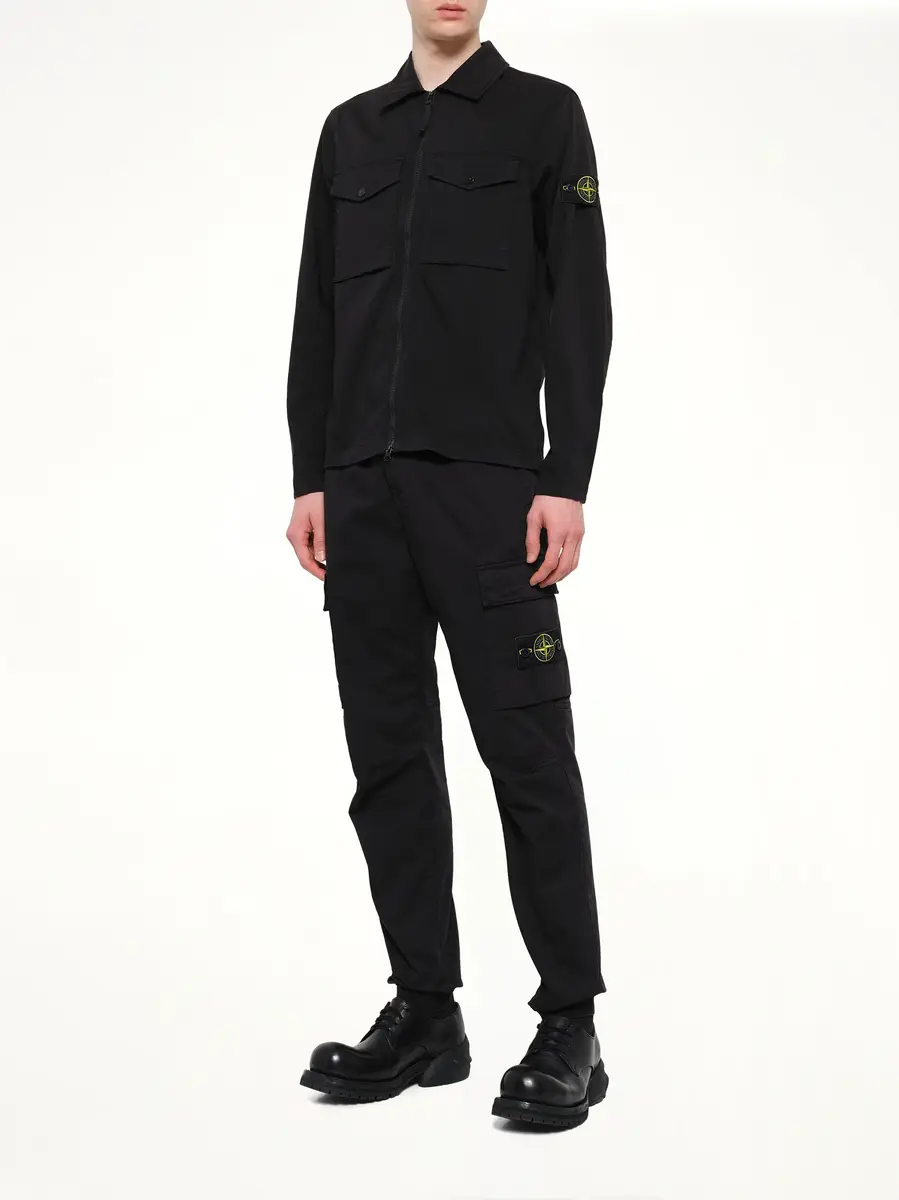 Stone Island 1200010 Cotton Zip-up Shirt | Thumbnail 4 Stone Island 1200010 Cotton Zip-up Shirt | Thumbnail 4