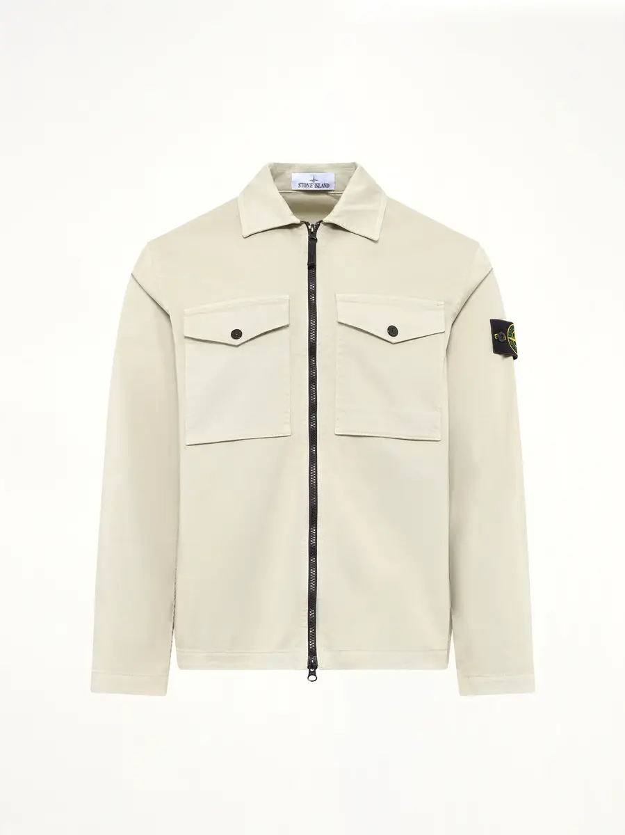 Stone Island 1200010 Cotton Zip-up Shirt in Sand | Thumbnail 2