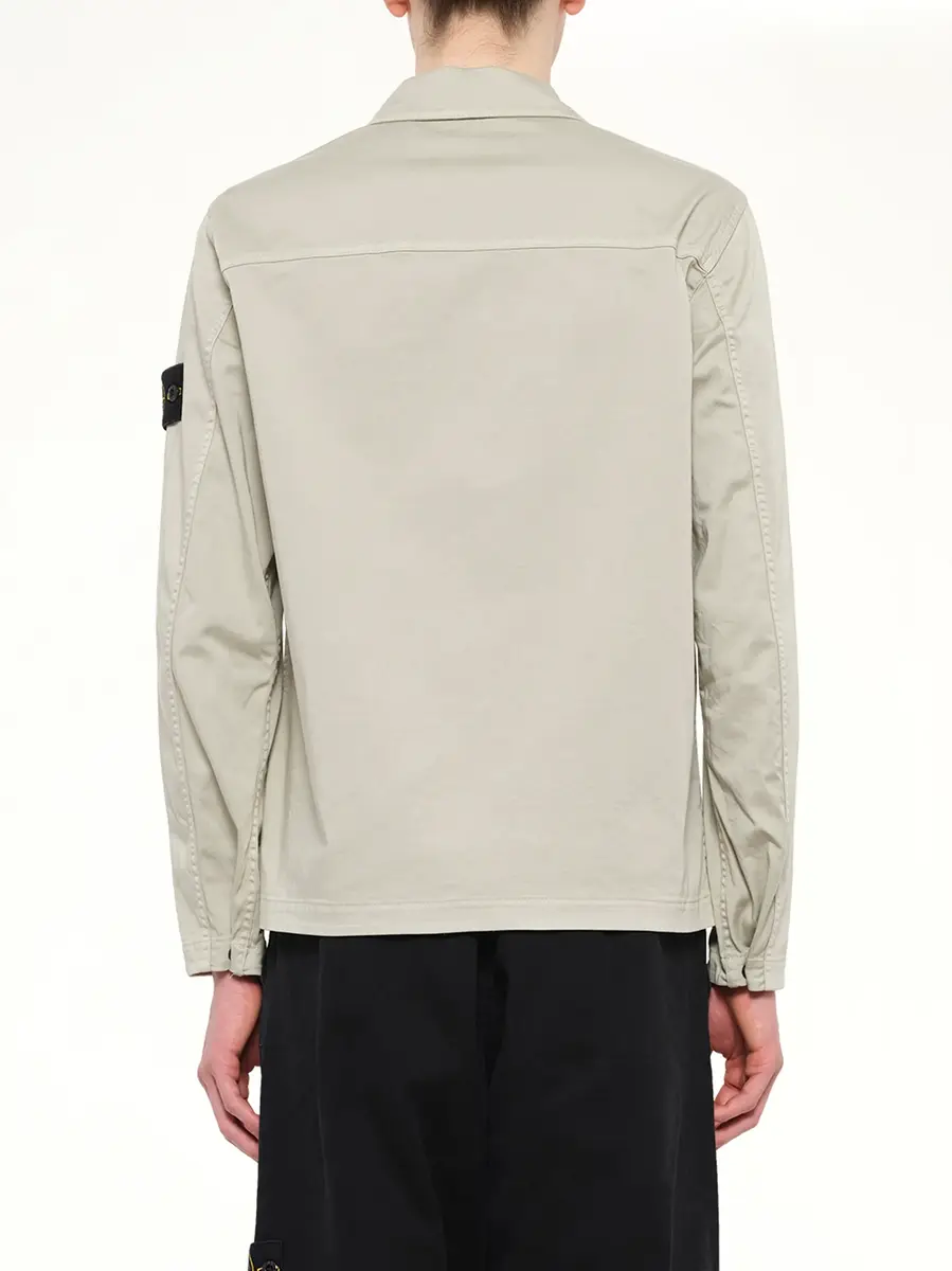 Stone Island 1200010 Cotton Zip-up Shirt in Sand | Thumbnail 5