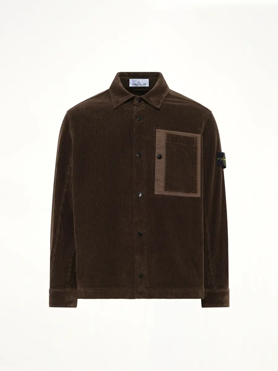 Stone Island 1200016 Corduroy Shirt in Coal Grey | Thumbnail 2