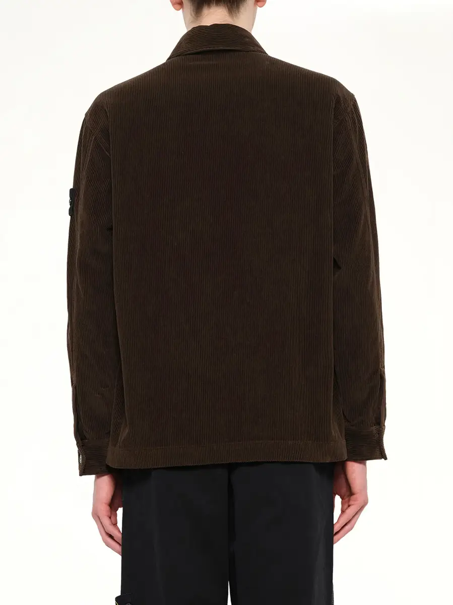 Stone Island 1200016 Corduroy Shirt in Coal Grey | Thumbnail 5