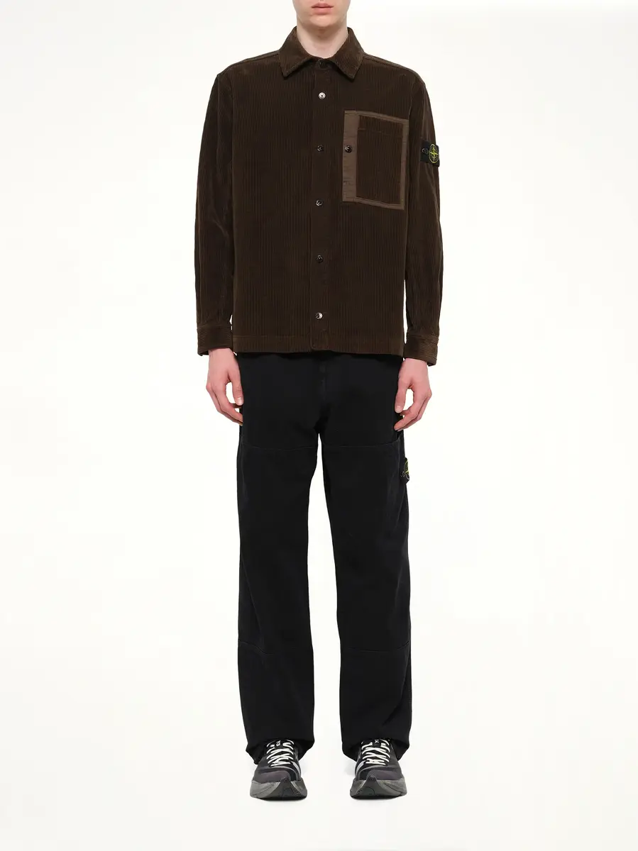 Stone Island 1200016 Corduroy Shirt in Coal Grey | Thumbnail 7