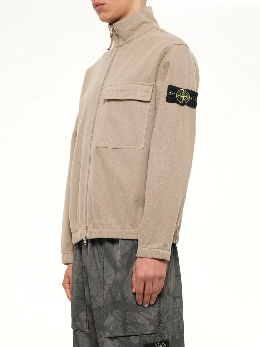Stone Island 1200033 Nylon Zip-up Shirt in Biscuit | Thumbnail 3 Stone Island 1200033 Nylon Zip-up Shirt in Biscuit | Thumbnail 3