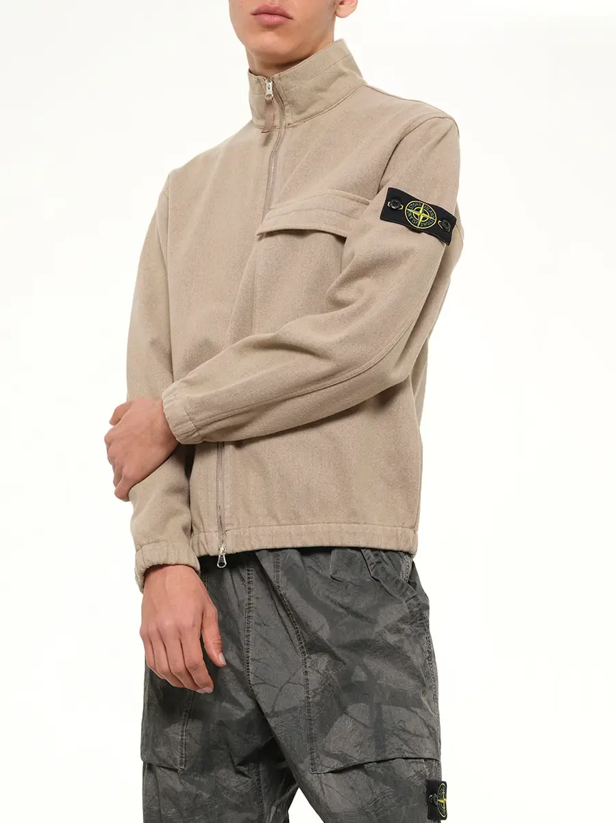 Stone Island 1200033 Nylon Zip-up Shirt in Biscuit | Thumbnail 6 Stone Island 1200033 Nylon Zip-up Shirt in Biscuit | Thumbnail 6