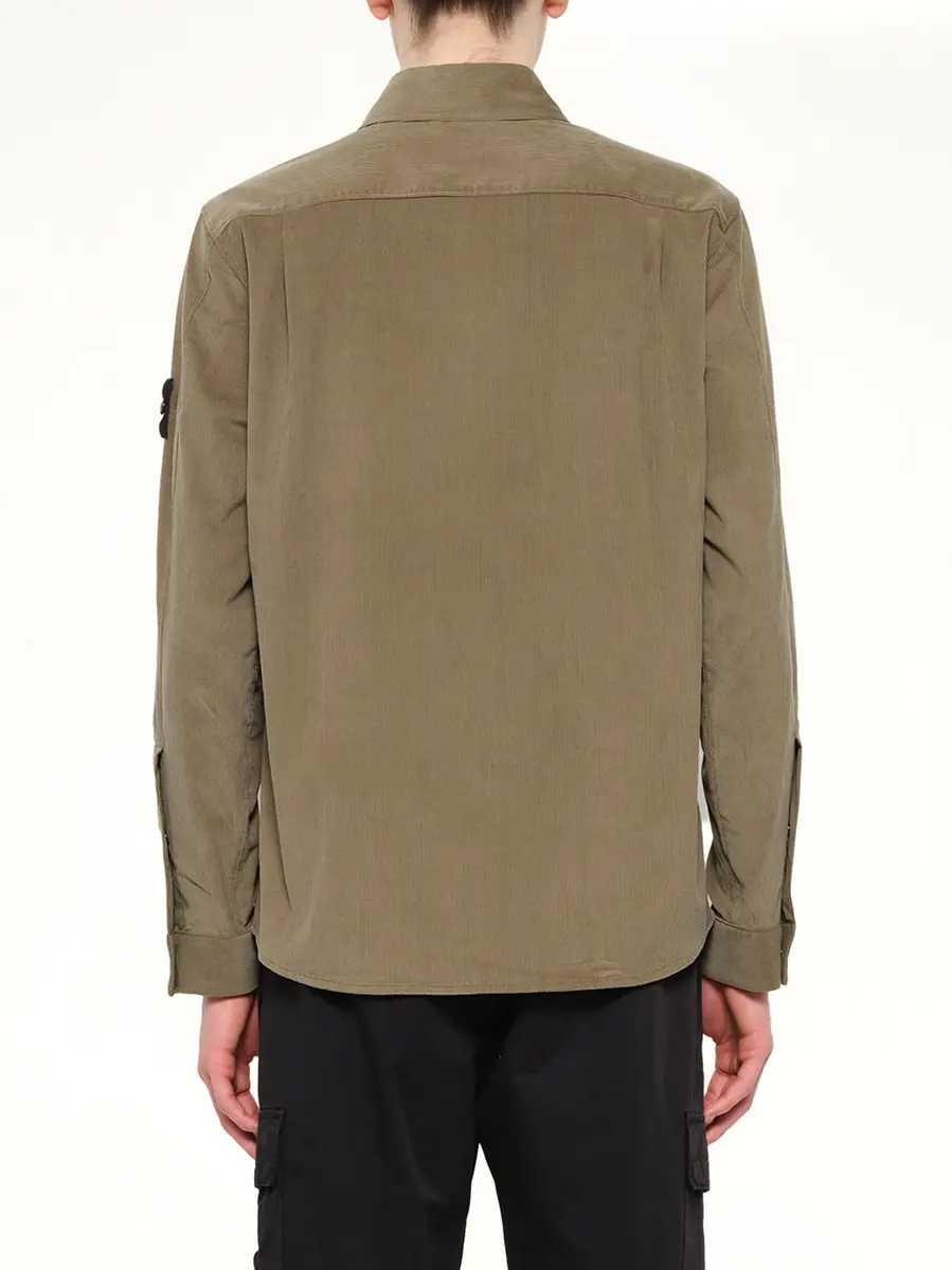 Stone Island 1200042 Cotton Shirt in Military Green | Thumbnail 5 Stone Island 1200042 Cotton Shirt in Military Green | Thumbnail 5
