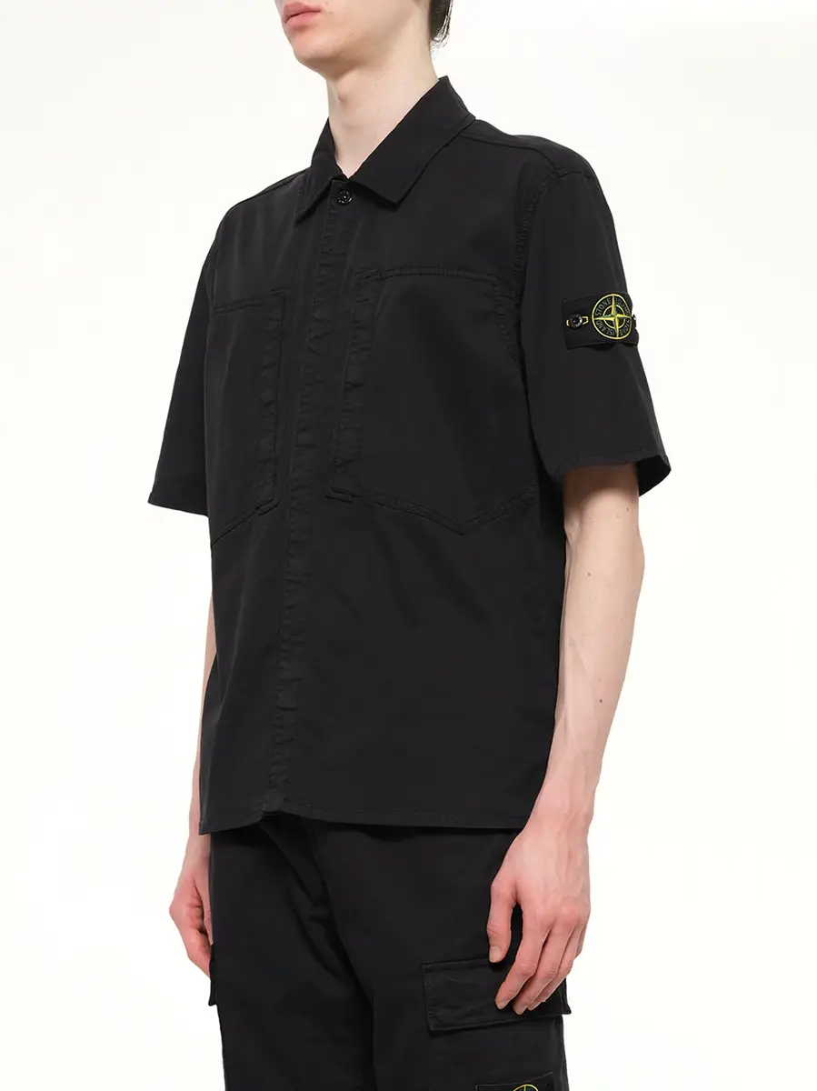 Stone Island 1200037 Stretch Organic Cotton SS Shirt | Thumbnail 3 Stone Island 1200037 Stretch Organic Cotton SS Shirt | Thumbnail 3