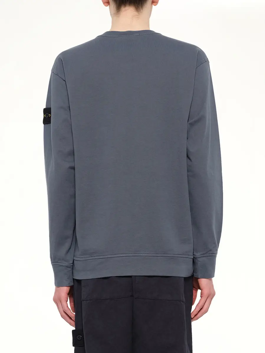 Stone Island 6100057 Cotton Sweatshirt in Slate Blue | Thumbnail 5 Stone Island 6100057 Cotton Sweatshirt in Slate Blue | Thumbnail 5
