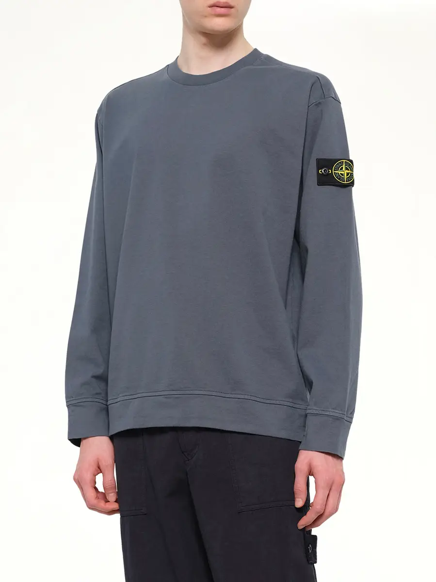 Stone Island 6100057 Cotton Sweatshirt in Slate Blue | Thumbnail 6 Stone Island 6100057 Cotton Sweatshirt in Slate Blue | Thumbnail 6