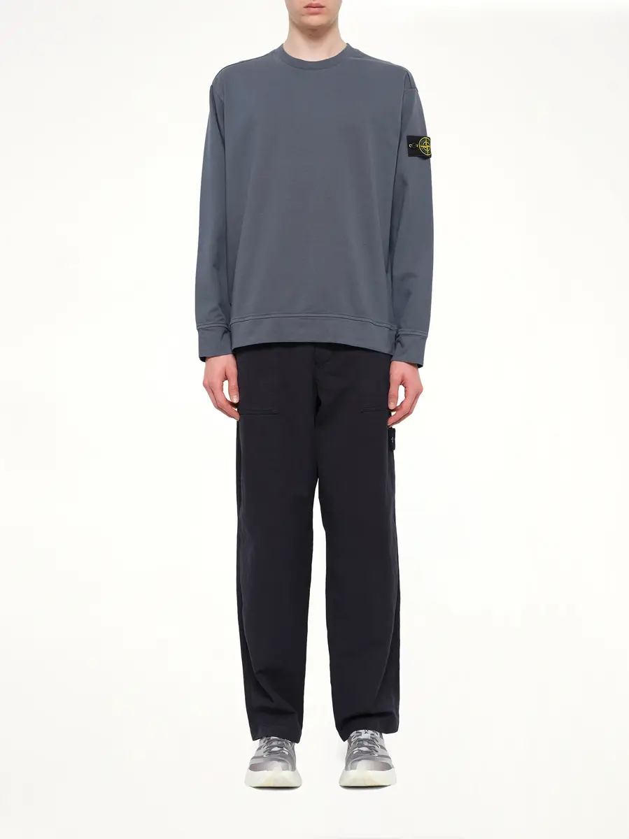 Stone Island 6100057 Cotton Sweatshirt in Slate Blue | Thumbnail 7 Stone Island 6100057 Cotton Sweatshirt in Slate Blue | Thumbnail 7