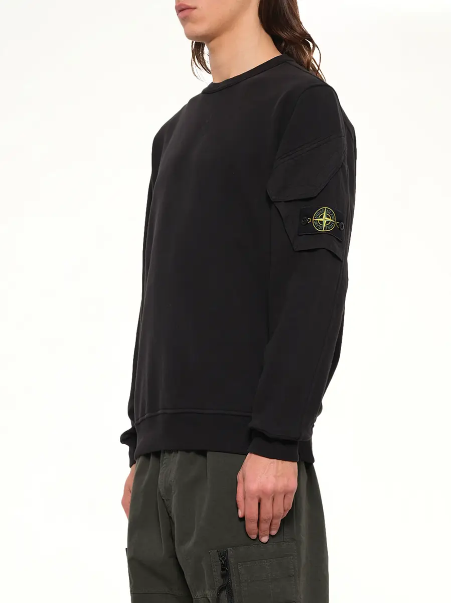 Stone Island 6100015 Brushed Cotton Sleeve Pocket Sweatshirt | Thumbnail 3 Stone Island 6100015 Brushed Cotton Sleeve Pocket Sweatshirt | Thumbnail 3