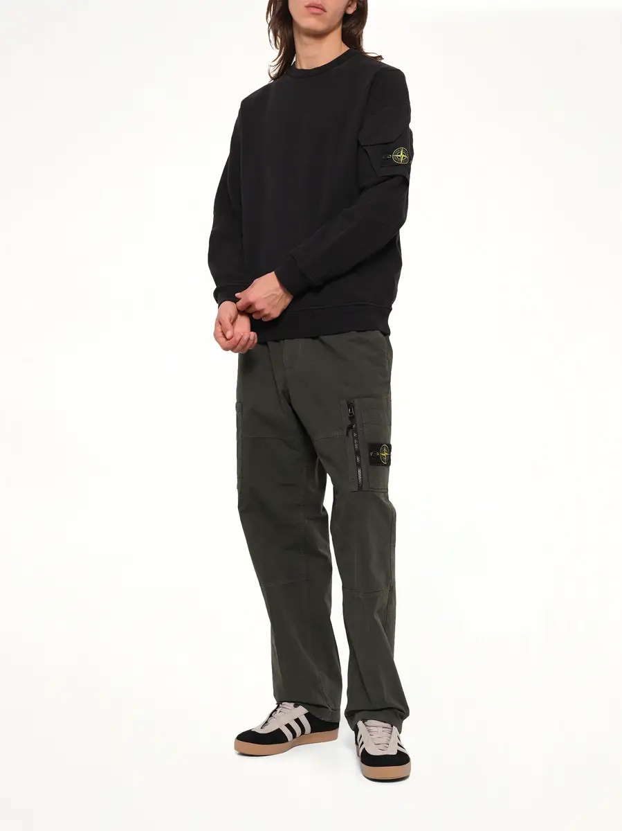 Stone Island 6100015 Brushed Cotton Sleeve Pocket Sweatshirt | Thumbnail 4 Stone Island 6100015 Brushed Cotton Sleeve Pocket Sweatshirt | Thumbnail 4