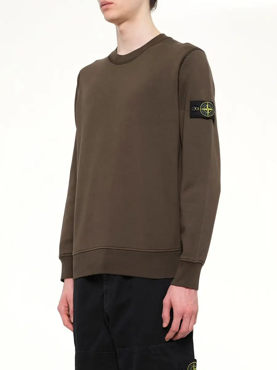 Stone Island 6100060 Organic Cotton Sweatshirt in Coal Grey | Thumbnail 3 Stone Island 6100060 Organic Cotton Sweatshirt in Coal Grey | Thumbnail 3