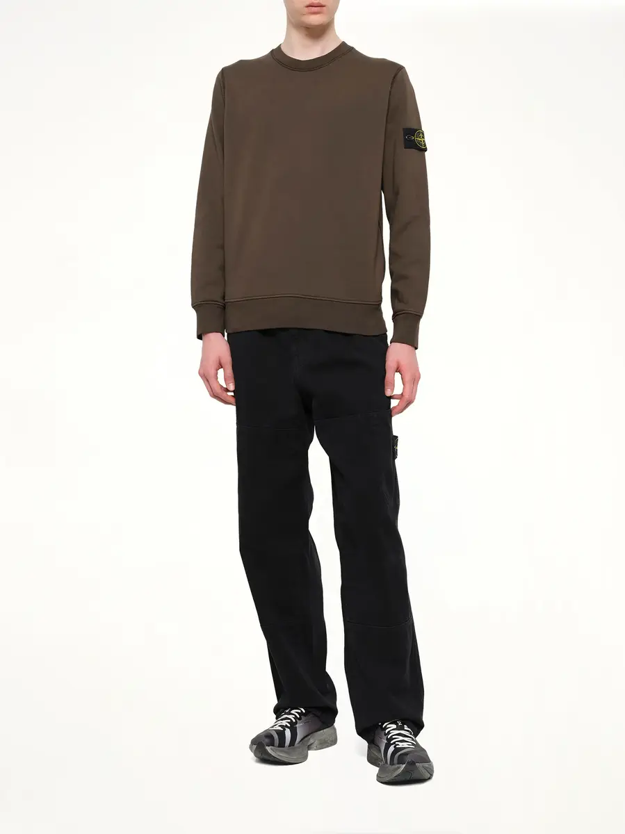 Stone Island 6100060 Organic Cotton Sweatshirt in Coal Grey | Thumbnail 4 Stone Island 6100060 Organic Cotton Sweatshirt in Coal Grey | Thumbnail 4