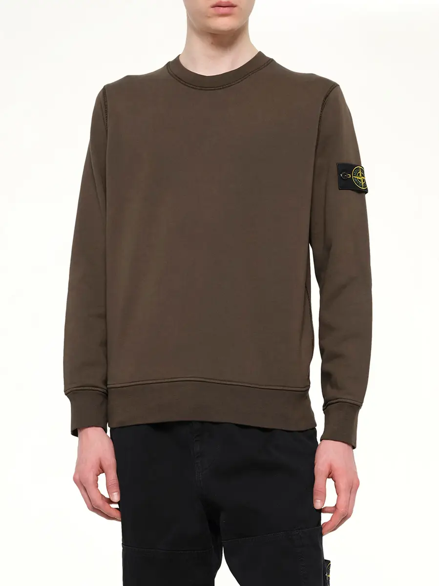 Stone Island 6100060 Organic Cotton Sweatshirt in Coal Grey | Thumbnail 6 Stone Island 6100060 Organic Cotton Sweatshirt in Coal Grey | Thumbnail 6