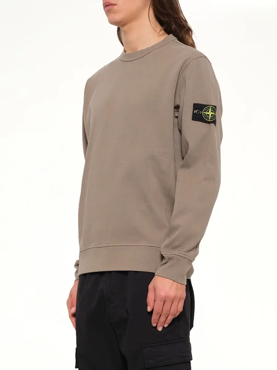 Stone Island 6100017 Organic Cotton Sweatshirt in Military Green | Thumbnail 3 Stone Island 6100017 Organic Cotton Sweatshirt in Military Green | Thumbnail 3