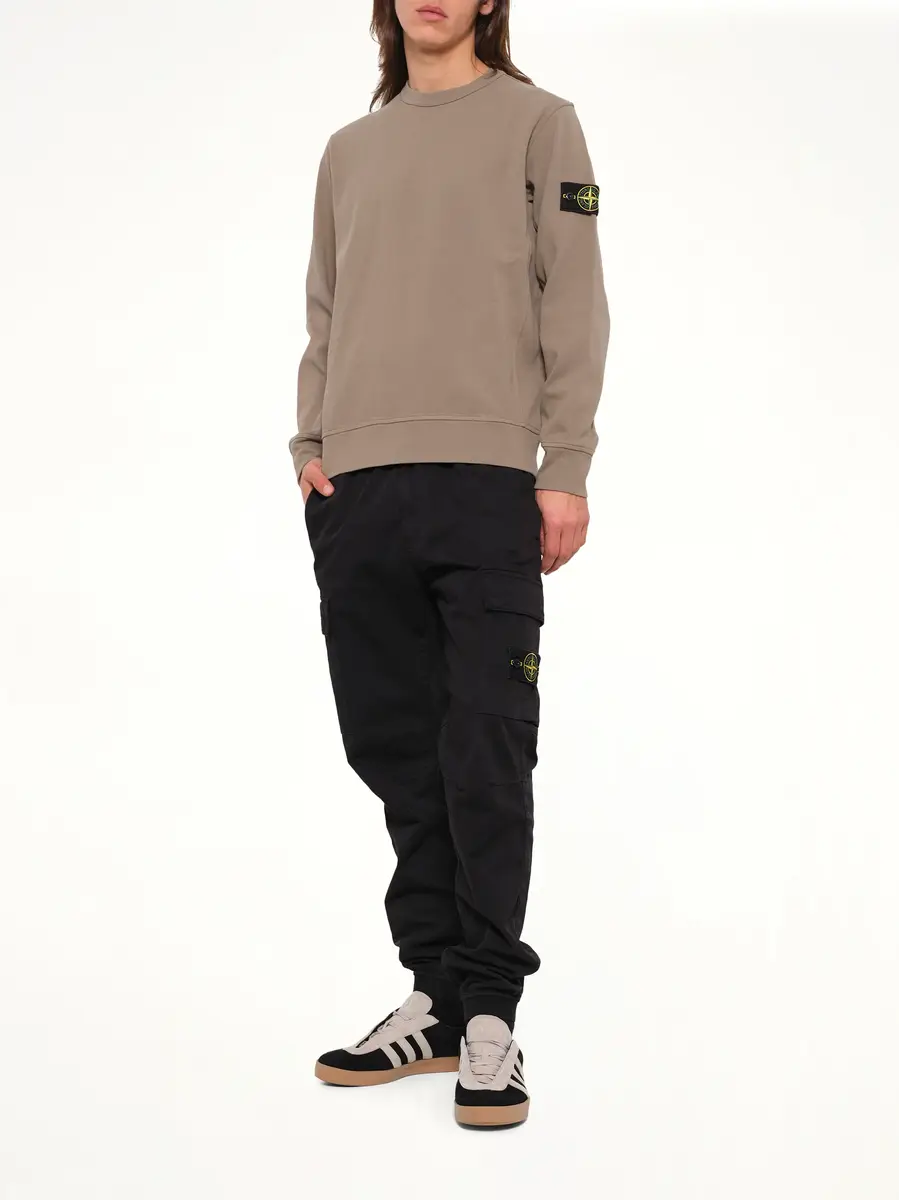 Stone Island 6100017 Organic Cotton Sweatshirt in Military Green | Thumbnail 4 Stone Island 6100017 Organic Cotton Sweatshirt in Military Green | Thumbnail 4