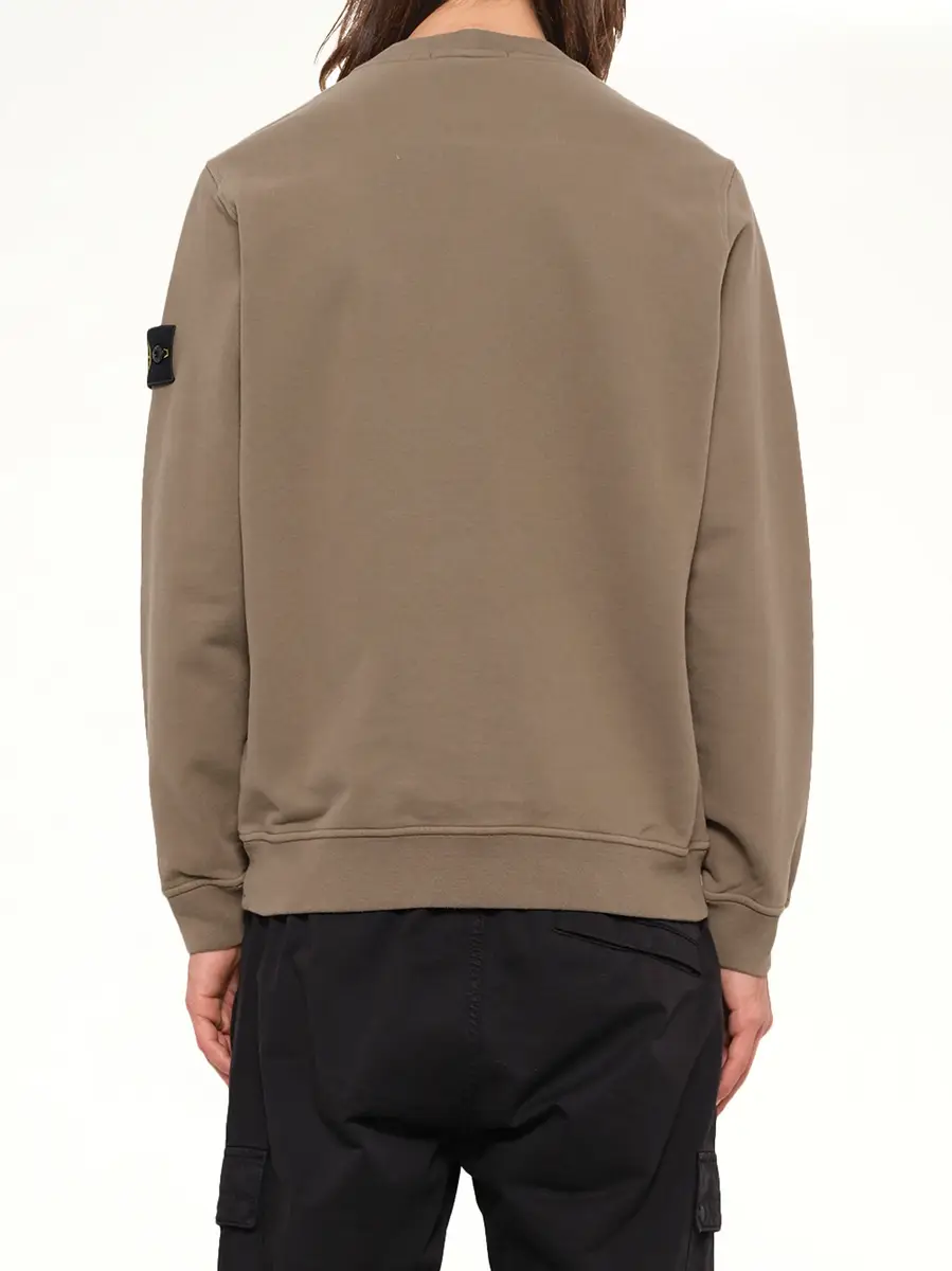Stone Island 6100038 Brushed Cotton Sweatshirt in Military Green | Thumbnail 5 Stone Island 6100038 Brushed Cotton Sweatshirt in Military Green | Thumbnail 5