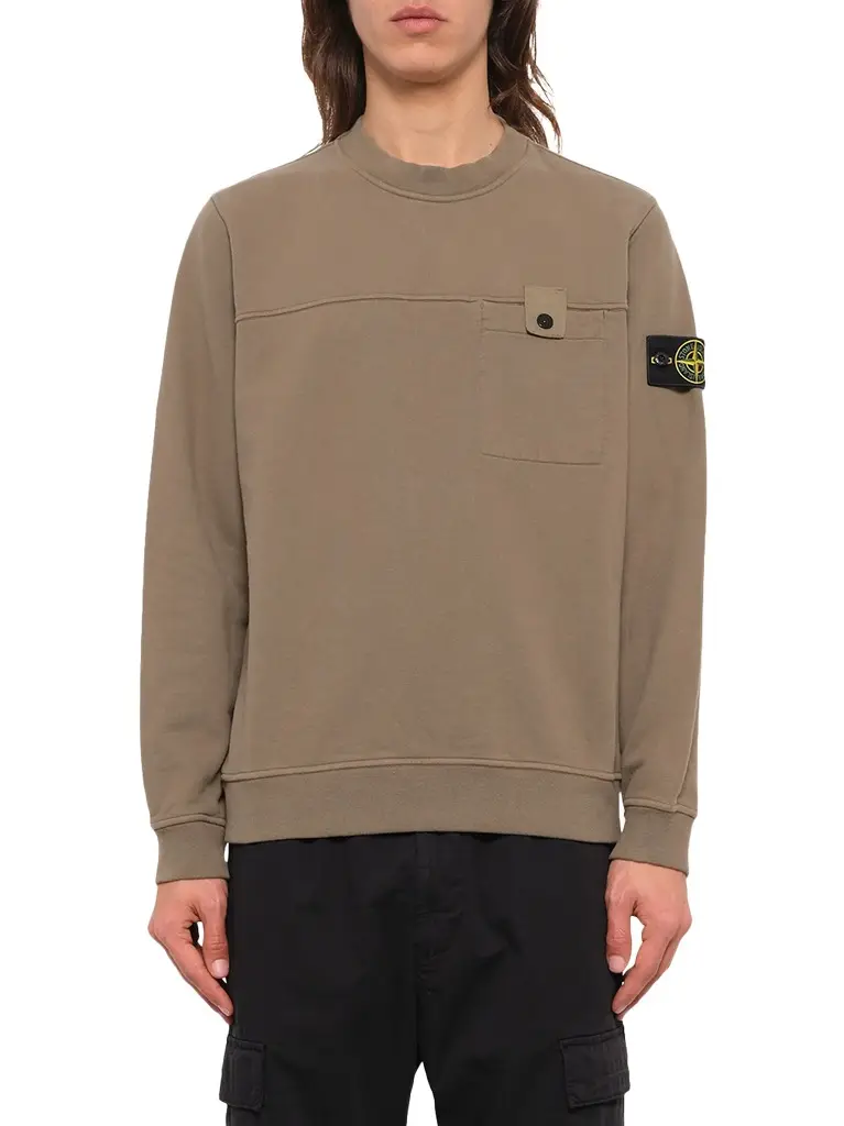 6100038 Brushed Cotton Sweatshirt in Military Green 6100038 Brushed Cotton Sweatshirt in Military Green