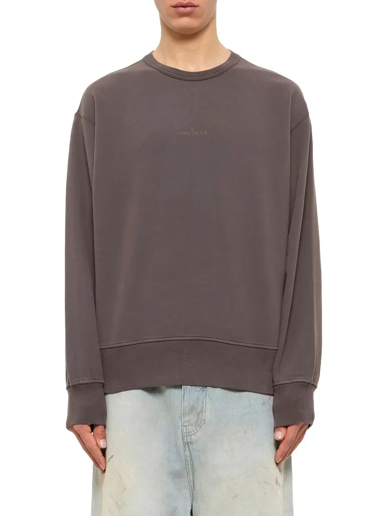 Stone Island 6100037 Logo Sweatshirt in Dark Burgundy