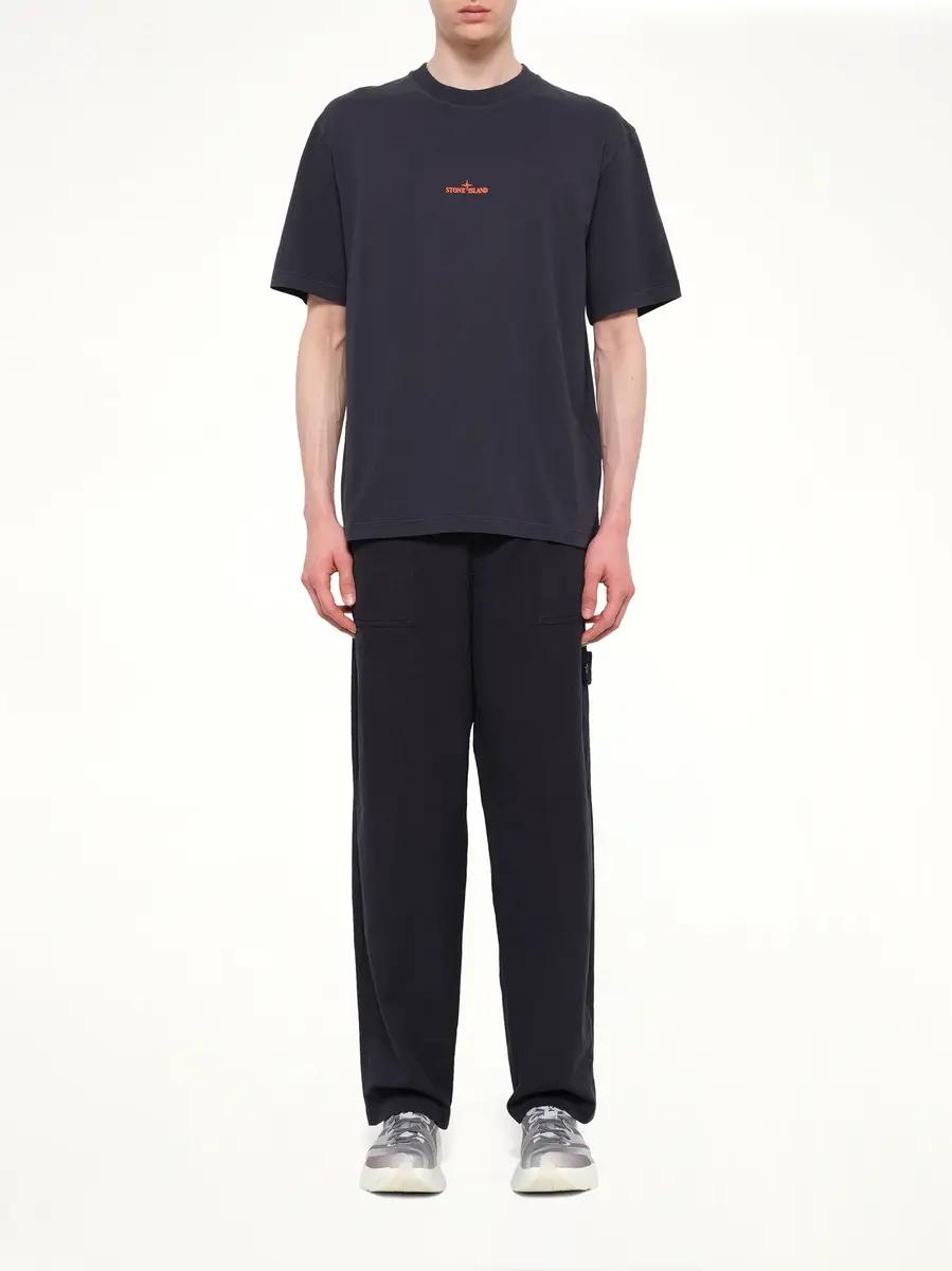 Stone Island 2100001 Cotton Logo T-shirt in Blue Navy | Thumbnail 7 Stone Island 2100001 Cotton Logo T-shirt in Blue Navy | Thumbnail 7