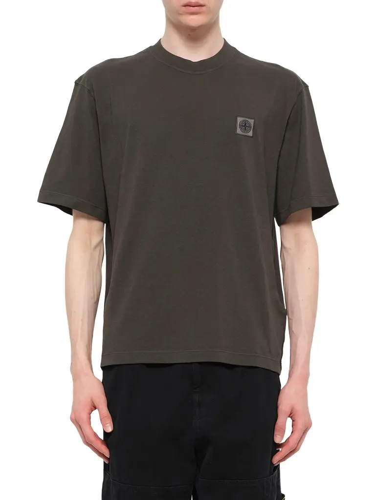 Stone Island 2100030 Cotton Compass T-shirt in Coal Grey